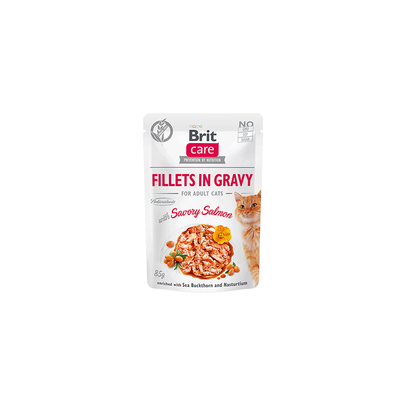 Brit Care Fillets in Gravy Salmon konservai katėms