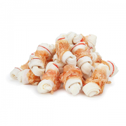 Happet Knotted Bone & Duck kaulai su vištiena skanėstai šunims