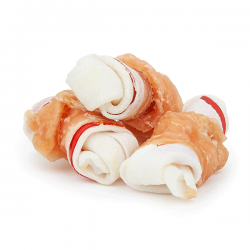 Happet Knotted Bone & Duck kaulai su vištiena skanėstai šunims