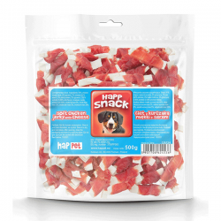 Happet Duck Wrapped with Codfish antiena ir menkė skanėstai šunims