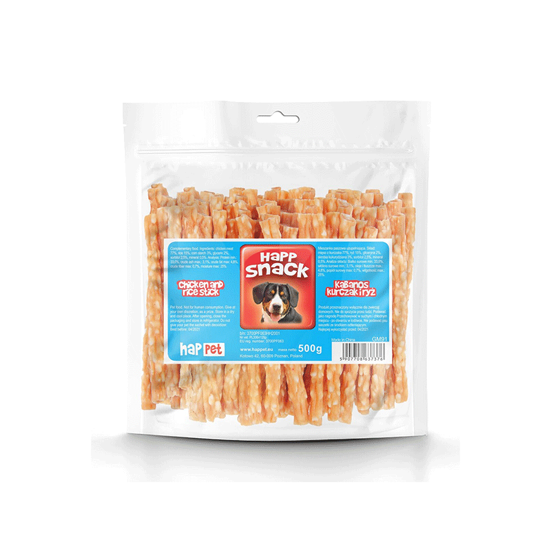 Happet Chicken & Rice Stick vištienos lazdelės skanėstai šunims
