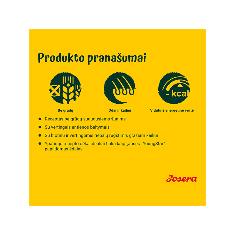 Josera Duck & Potato sausas maistas šunims su antiena