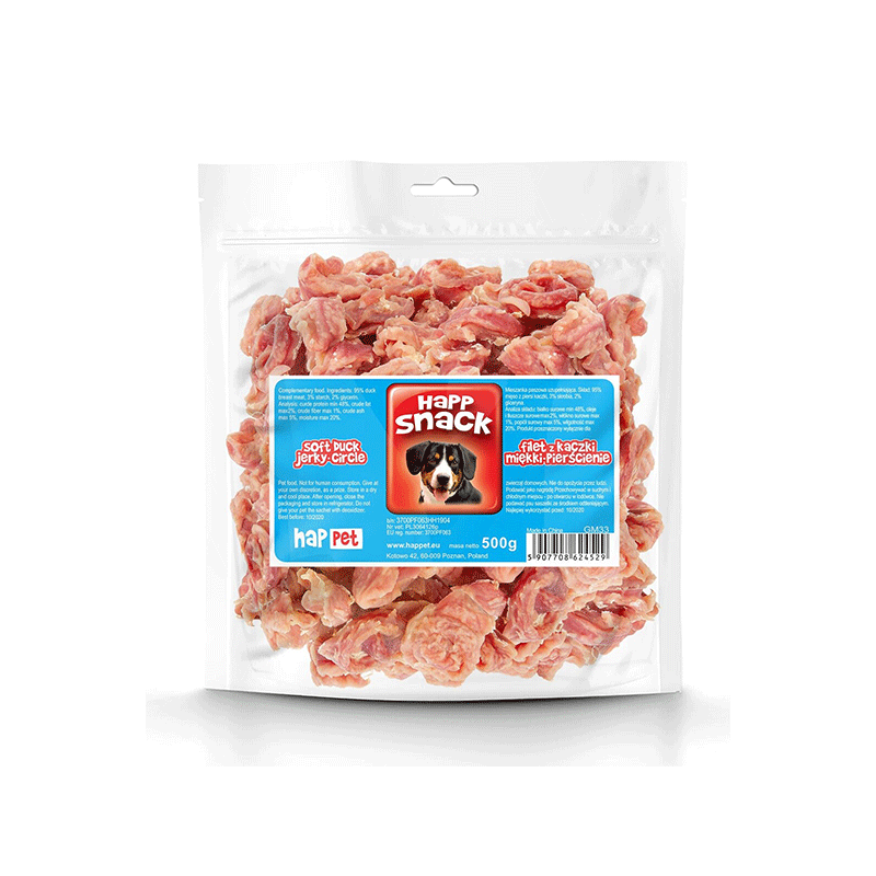 Happet Soft Duck Jerky Circle antienos ritinėliai skanėstai šunims