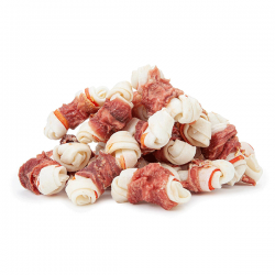 Happet Knotted Bone & Duck kaulai su antiena skanėstai šunims