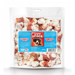 Happet Knotted Bone & Duck kaulai su antiena skanėstai šunims