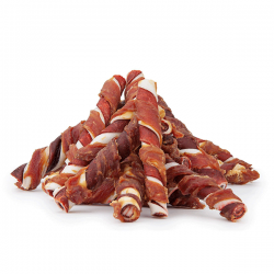 Happet Duck Rolled Rawhide antienos lazdelės skanėstai šunims