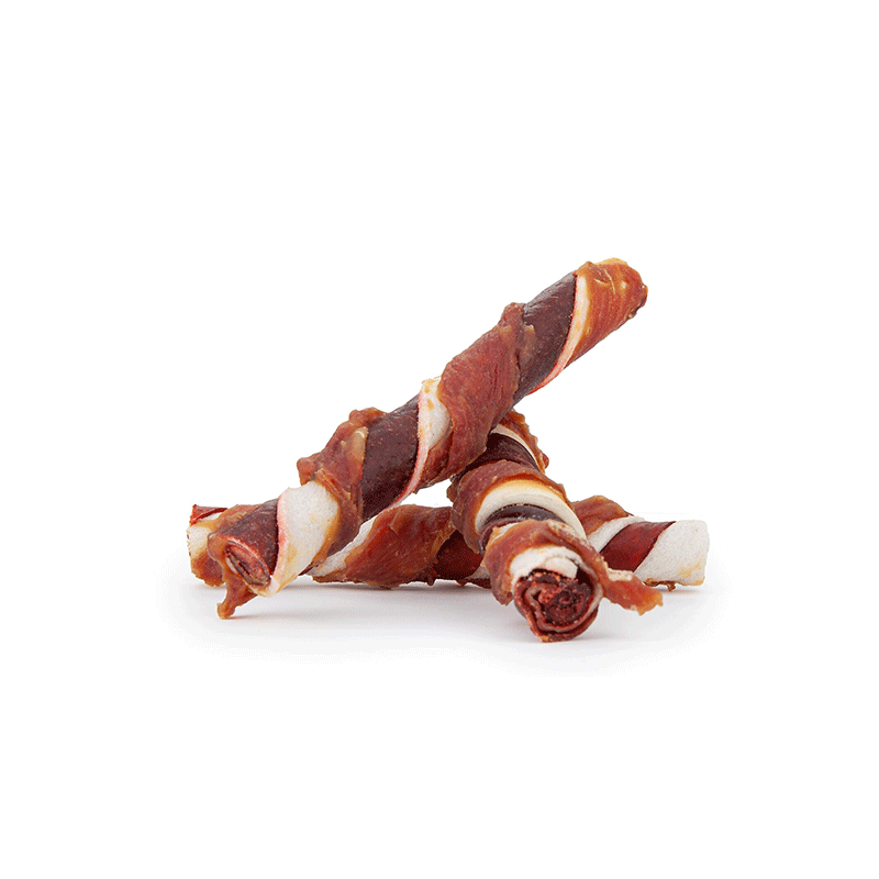 Happet Duck Rolled Rawhide antienos lazdelės skanėstai šunims