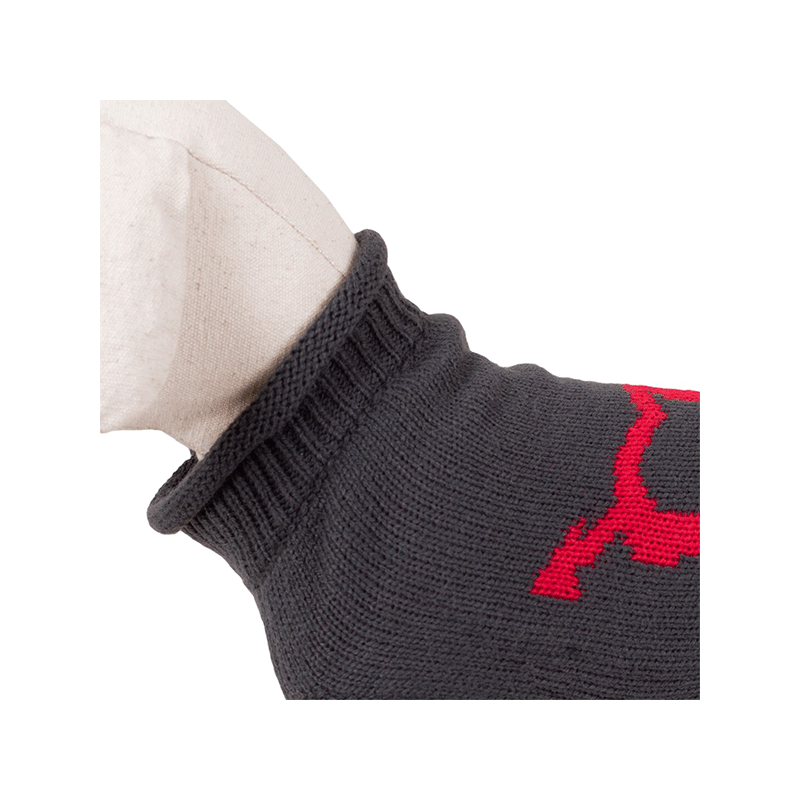 Happet pilkas megztinis su širdelėmis šuniui, 25 cm