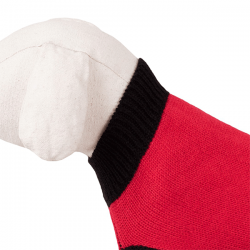 Happet raudonas megztinis su kaulu šuniui, 25 cm