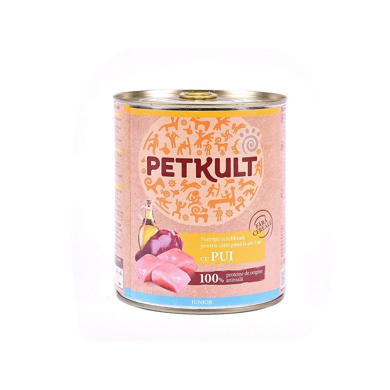 Petkult Junior konservai šunims su vištiena, 800 g