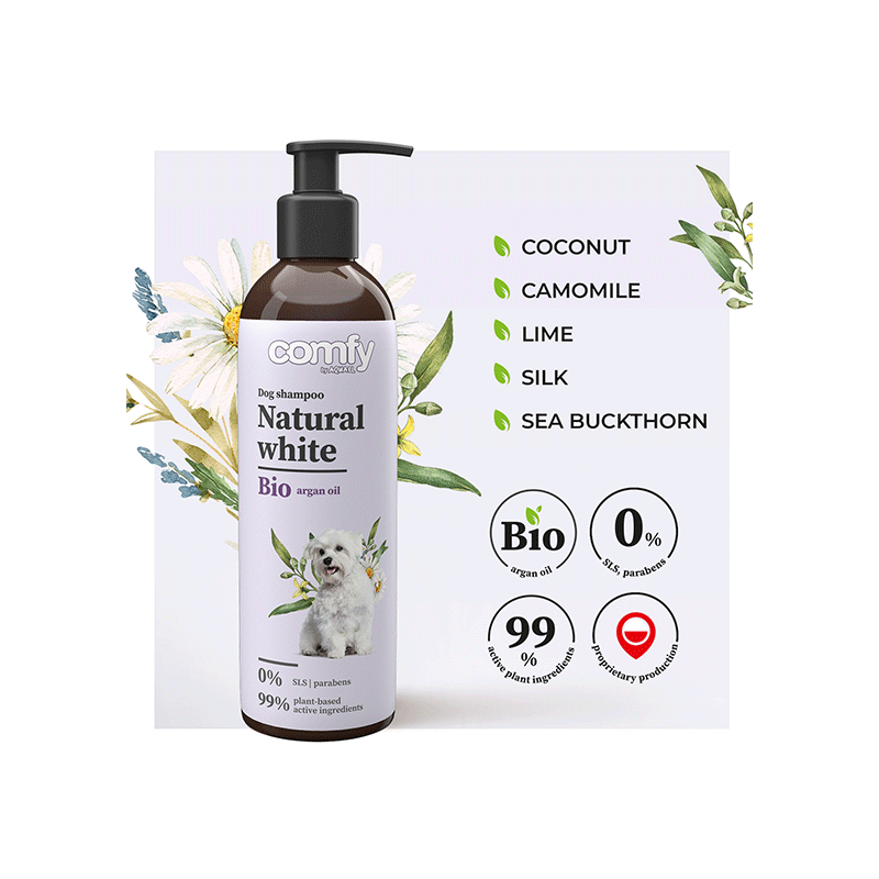 Comfy Natural White šampūnas šunims
