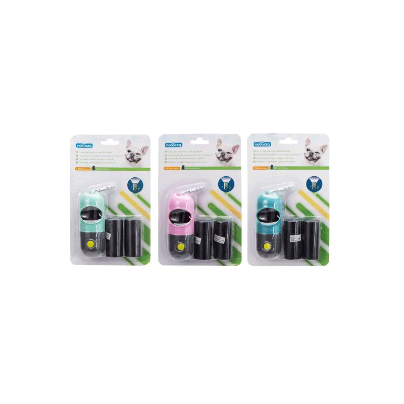 Nobleza maišelių dėklas su žibintuvėliu šunims