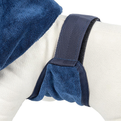 Happet mėlynas, mikropluošto paltukas šuniui, 25 cm