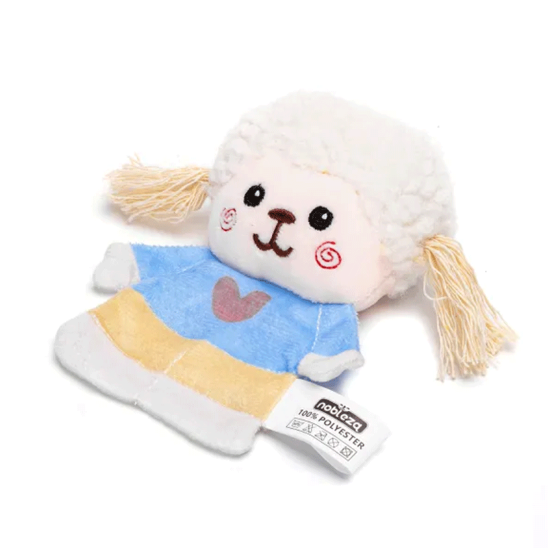 Nobleza pliušinė avis žaislas su katžole katėms