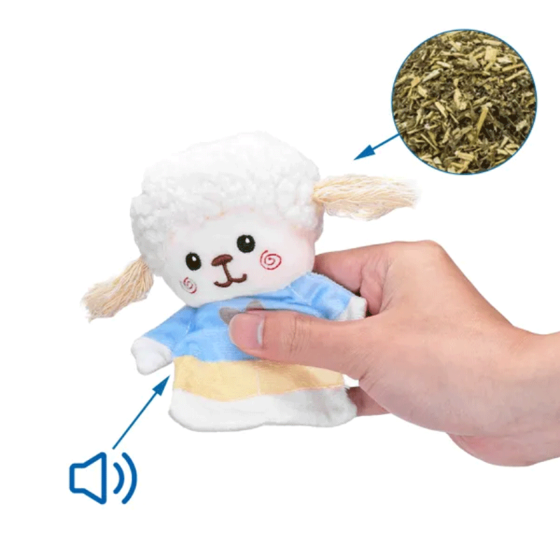 Nobleza pliušinė avis žaislas su katžole katėms