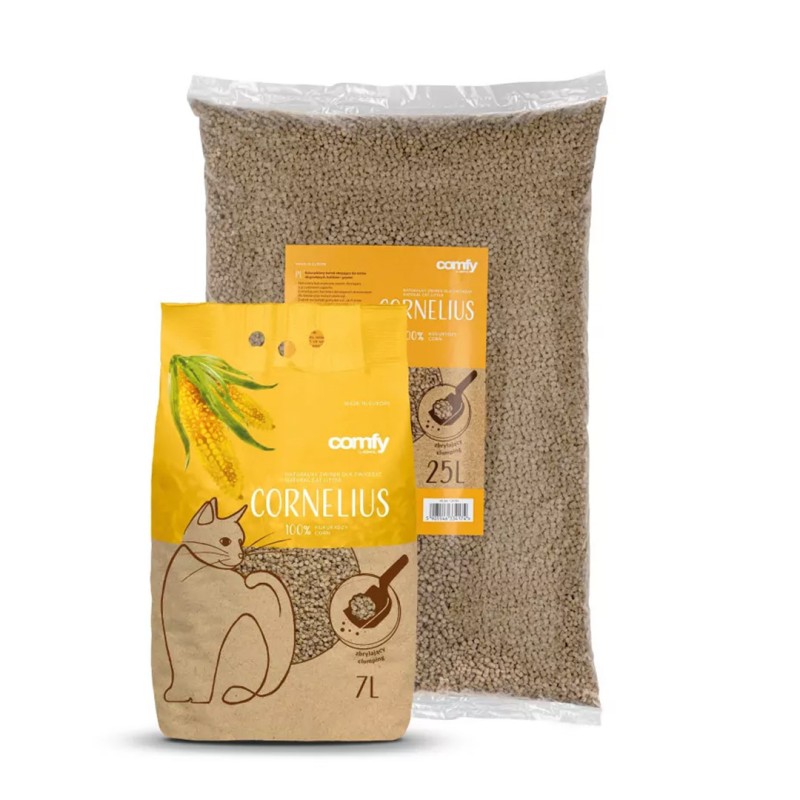 Comfy Cornelius Natural kukurūzinis kraikas katėms, 25 l