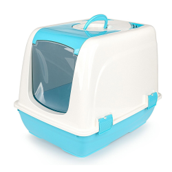 Happet mėlynas, uždaras tualetas katėms
