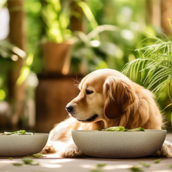 Happet rudas, bambukinis dubenėlis šunims ir katėms, 0,2l