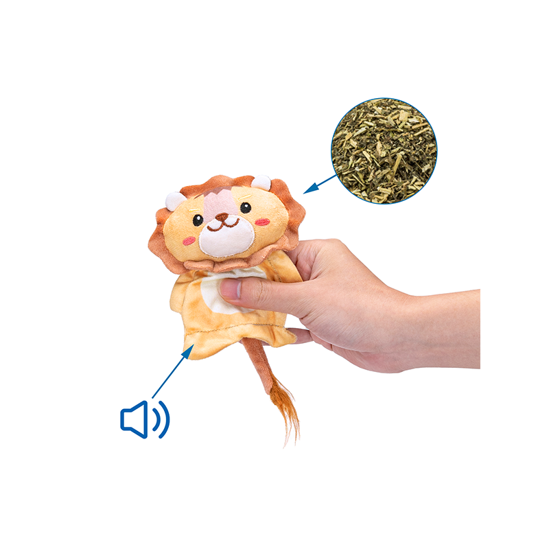 Nobleza pliušinis liūtas žaislas su katžole katėms