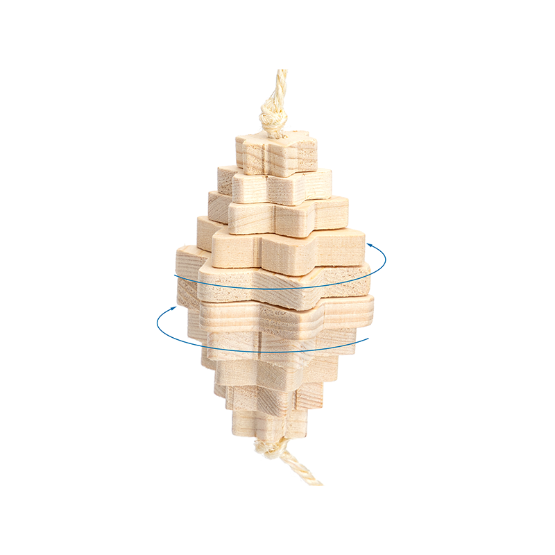 Nobleza medinis žaislas paukščiams ir graužikams