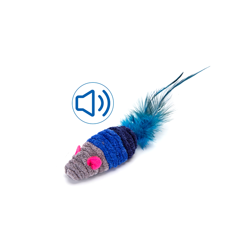 Nobleza mėlynas žaislas su plunksnomis katėms