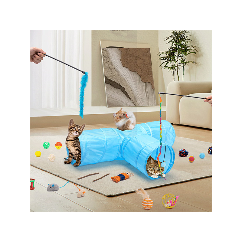 Nobleza tunelis su žaislais katėms, 80x30x25 cm