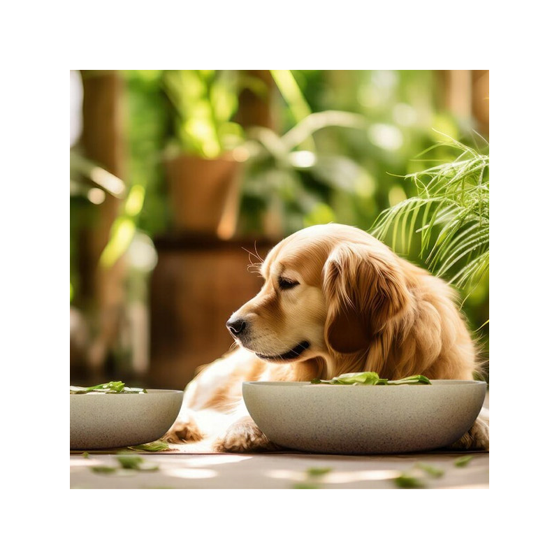 Happet bambukinis, smėlio spalvos dubenėlis šunims ir katėms, 0,5l