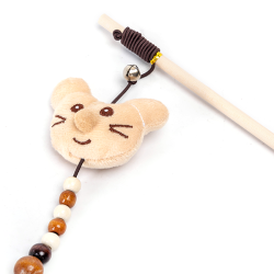 Nobleza lazdelė su meškučiu, plunksna ir katžole žaislas katėms