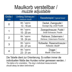 Nobby juodas antsnukis šunims, 20–27 cm