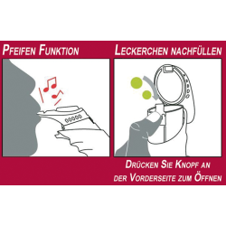 Nobby klikeris–švilpukas šunų dresūrai su skanėstų dėklu, 18 cm