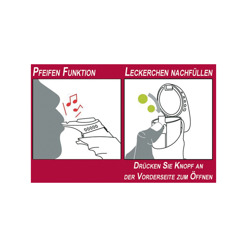 Nobby klikeris–švilpukas šunų dresūrai su skanėstų dėklu, 18 cm