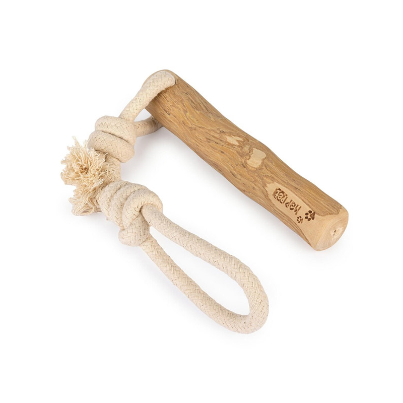 Happet kavamedžio žaislas su virve šunims, M, 40x7 cm