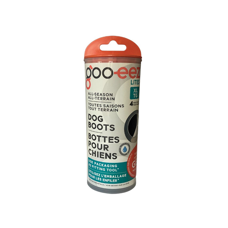 Goo-eez Lites juodi batai šunims, XL, 4 vnt.