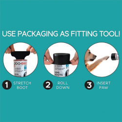 Goo-eez Lites juodi batai šunims, XL, 4 vnt.