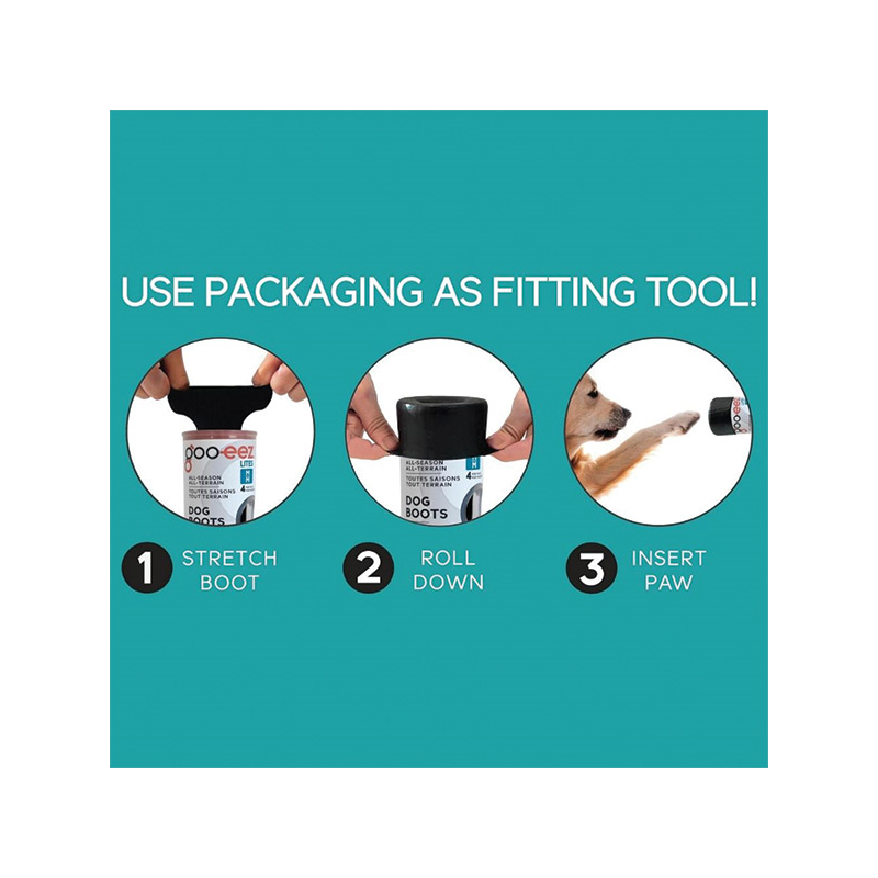 Goo-eez Lites juodi batai šunims, XL, 4 vnt.