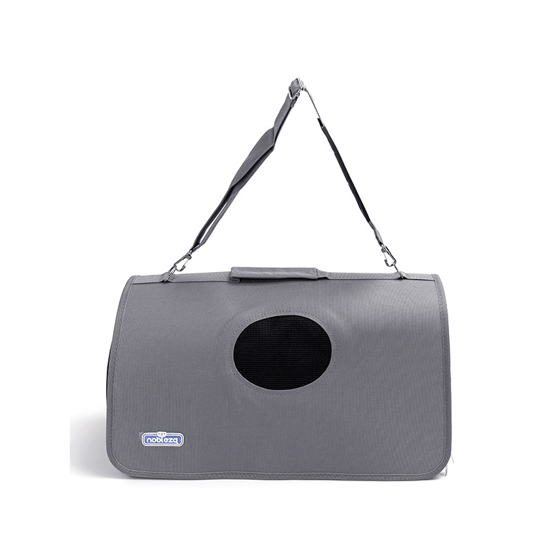 Nobleza pilkas kelioninis krepšys šunims ir katėms, 51x26x29 cm