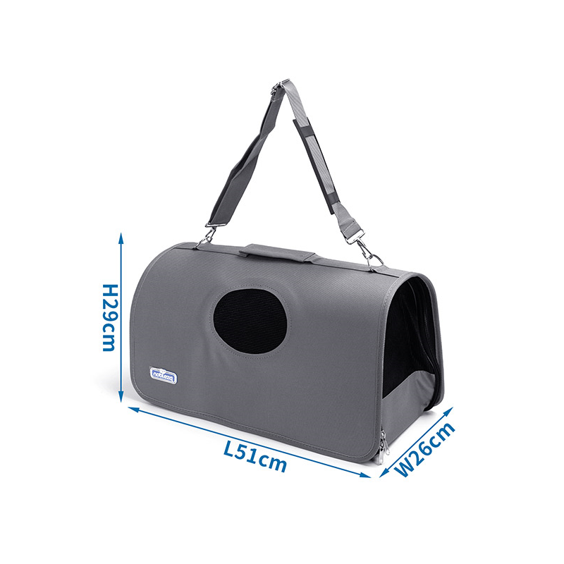 Nobleza pilkas kelioninis krepšys šunims ir katėms, 51x26x29 cm