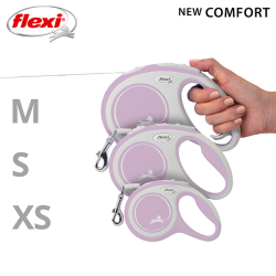 Flexi New Comfort Tape juostinis, rožinis pavadėlis šunims, S, 5 m