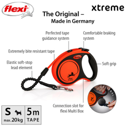 Flexi Xtreme juostinis, oranžinis pavadėlis šunims, S, 5 m