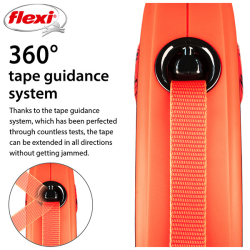 Flexi Xtreme juostinis, oranžinis pavadėlis šunims, S, 5 m