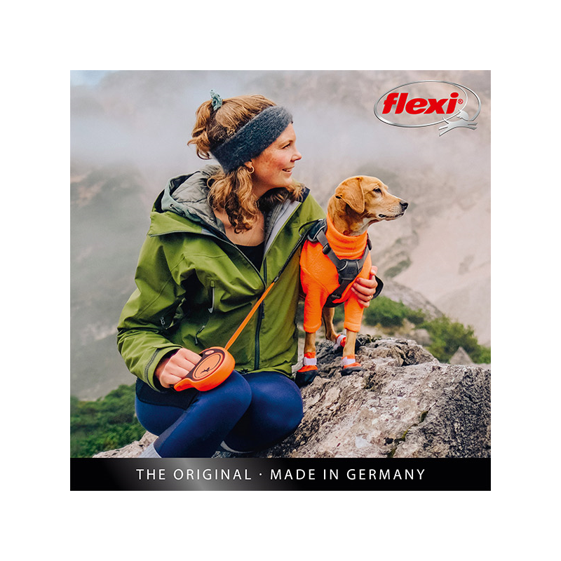 Flexi Xtreme juostinis, oranžinis pavadėlis šunims, S, 5 m