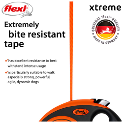 Flexi Xtreme juostinis, oranžinis pavadėlis šunims, L, 5 m