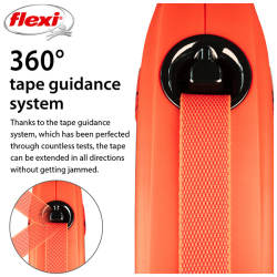 Flexi Xtreme juostinis, oranžinis pavadėlis šunims, L, 5 m