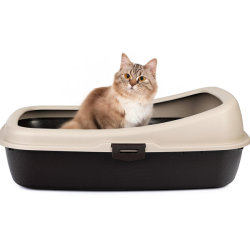 Happet Classic juodas tualetas katėms, 60,5x42x42 cm