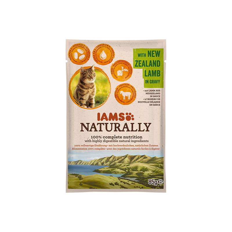IAMS Naturally konservai su ėriena katėms, 85 g