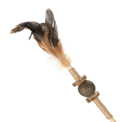 Happet lazdelė su plunksna ir katžole žaislas katėms, 60 cm