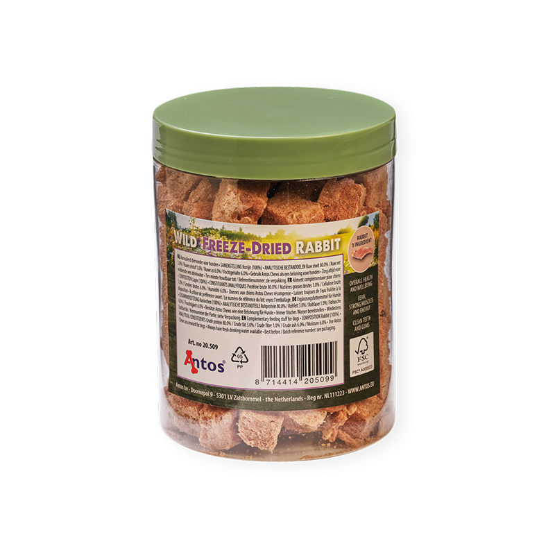 Antos Wild šaltyje džiovinti triušienos skanėstai šunims, 90 g