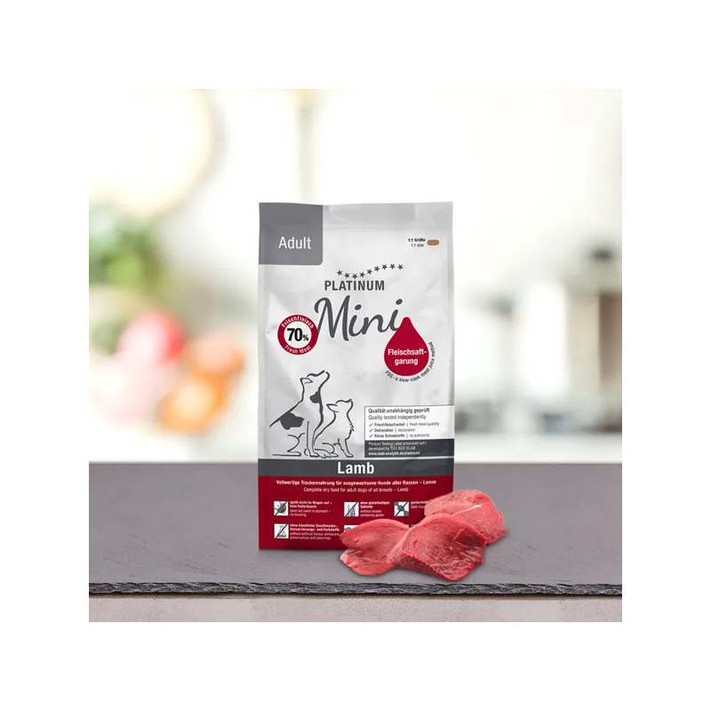 Platinum Adult Mini sausas šunų maistas su ėriena, 900 g