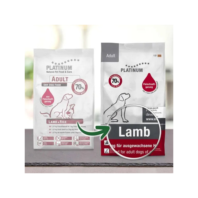 Platinum Adult sausas šunų maistas su ėriena, 5 kg