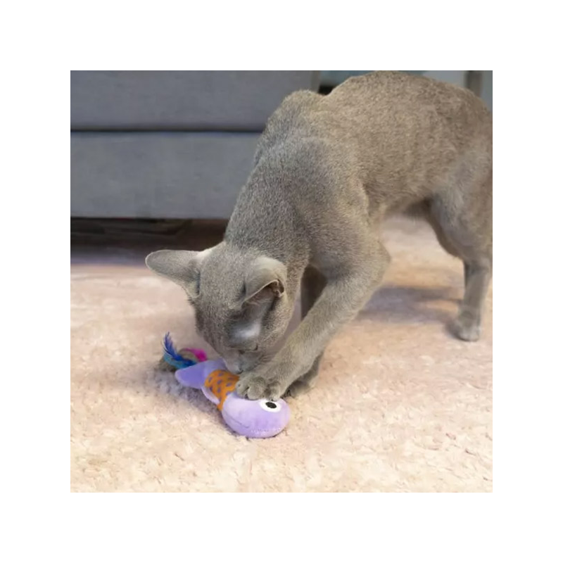 Hap žuvis žaislais katėms, 12 cm